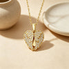 Best-selling In Europe And America, Heart-shaped Winged Necklace With Full Diamond Embellishment, High-end Fashion, Light Luxury, Versatile Jewelry, Available For Engraving